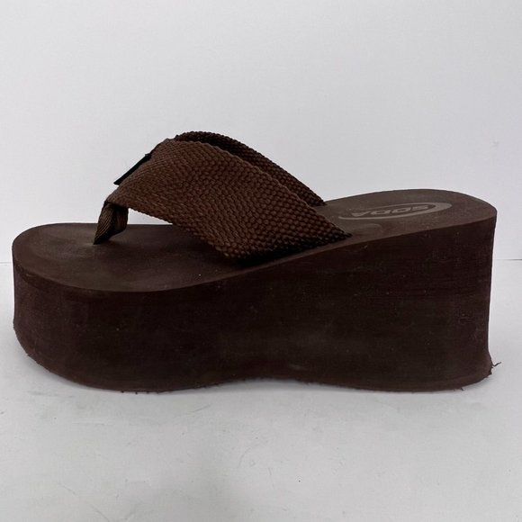 SODA Brown Platform Flip Flop Sandals Size 7,5 - Picture 6 of 9